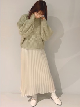 「ショート丈トップス」｜「アイテム（パンプス）」を使った、yuunaさん（レディース・157cm）の冬コーディネート