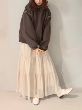 「earth music&ecology（アースミュージックアンドエコロジー）のアイテム」を使った、yuunaさん（レディース・157cm）の冬コーディネート