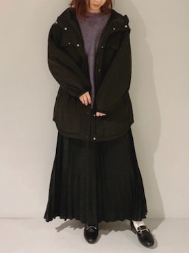 「ラベンダー」｜「アイテム（その他アウター）」を使った、yuunaさん（レディース・157cm）の冬コーディネート