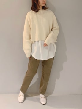 「コーデュロイパンツ」｜「アイテム（その他）」を使った、yuunaさん（レディース・157cm）の冬コーディネート