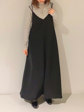 「リブニット」｜「アイテム（ローファー）」を使った、yuunaさん（レディース・157cm）の冬コーディネート