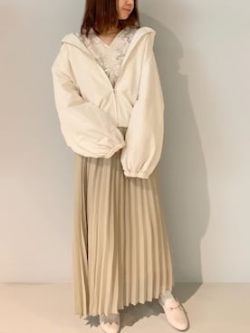 「earth music&ecology（アースミュージックアンドエコロジー）のアイテム（ブルゾン）」を使った、yuunaさん（レディース・157cm）の春コーディネート