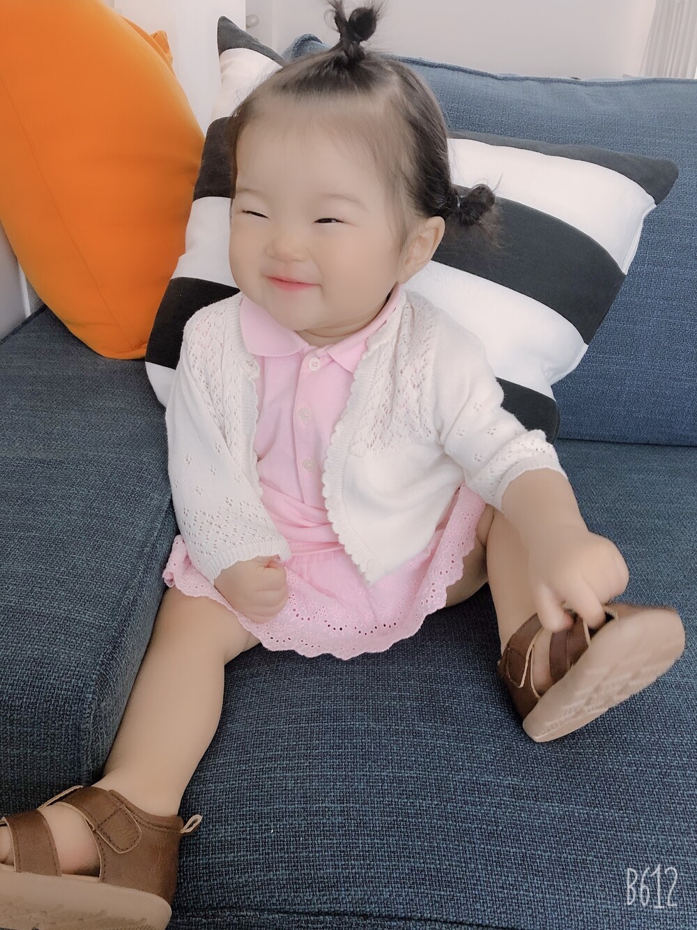 「POLO RALPH LAURENのアイテム（ワンピース、ピンク系）」を使った、suiさん（キッズ・70cm）の夏コーディネートの1枚目の写真