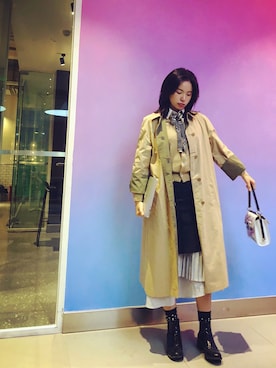 「working style」｜「アイテム（トレンチコート）」を使った、费希さん（レディース・168cm）の春コーディネート