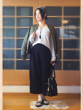 「OZOC（オゾック）のアイテム（ローファー）」を使った、ごまさん（レディース・160cm）の冬コーディネート