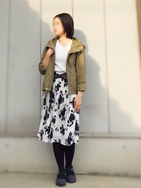 「サッシュベルト」｜「アイテム（ブルゾン）」を使った、ごまさん（レディース・160cm）の春コーディネート
