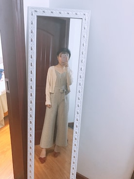 「アイテム（つなぎ/オールインワン、ベージュ系）」を使った、sakkiさん（レディース・150cm）の夏コーディネート