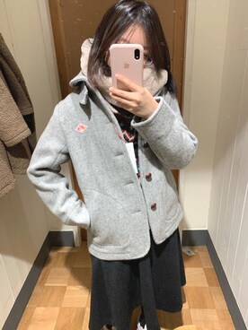 「DANTON（ダントン）のアイテム（ダッフルコート）」を使った、Wing Shan Pangさん（レディース・151cm）の冬コーディネート