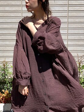「OSMOSIS（オズモーシス）のアイテム（シャツワンピース）」を使った、mizukiさん（レディース・156cm）の春コーディネート