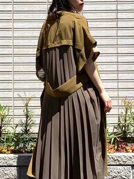 「OSMOSIS（オズモーシス）のアイテム（その他アウター）」を使った、mizukiさん（レディース・156cm）の春コーディネート