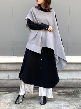 「OSMOSIS（オズモーシス）のアイテム（シャツワンピース）」を使った、mizukiさん（レディース・156cm）の秋コーディネート