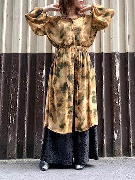 「OSMOSIS（オズモーシス）のアイテム（シャツワンピース）」を使った、mizukiさん（レディース・156cm）の秋コーディネート