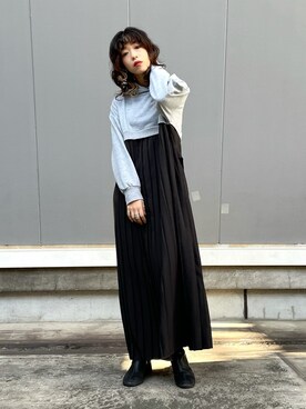 「OSMOSIS（オズモーシス）のアイテム（ワンピース/ドレス）」を使った、mizukiさん（レディース・156cm）の冬コーディネート