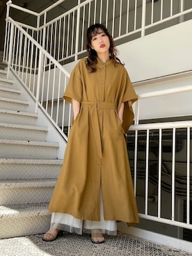 「OSMOSIS（オズモーシス）のアイテム（ワンピース/ドレス）」を使った、mizukiさん（レディース・156cm）の春コーディネート