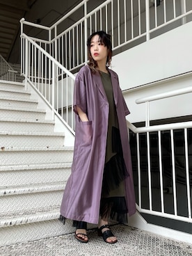 「OSMOSIS（オズモーシス）のアイテム（ジャケット/アウター）」を使った、mizukiさん（レディース・156cm）の春コーディネート