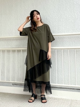「OSMOSIS（オズモーシス）のアイテム（ワンピース/ドレス）」を使った、mizukiさん（レディース・156cm）の夏コーディネート