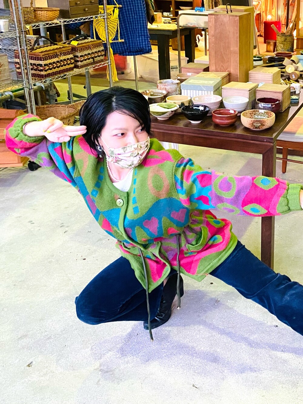 「レトロ」｜「古着のアイテム（その他アウター、グリーン系）」を使った、レトロカルチャーさん（メンズ・172cm）の秋コーディネートの1枚目の写真