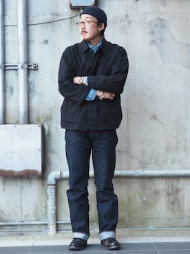 「アイテム（カバーオール）」を使った、Masayaさん（メンズ・172cm）の冬コーディネート