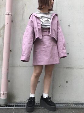 「apres jour（アプレジュール）のアイテム（ブルゾン）」を使った、52tanさん（レディース・154cm）の冬コーディネート