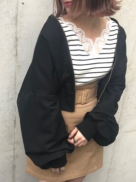「apres jour（アプレジュール）のアイテム（ブルゾン）」を使った、52tanさん（レディース・154cm）の春コーディネート