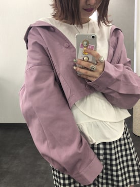 「apres jour（アプレジュール）のアイテム（ブルゾン）」を使った、52tanさん（レディース・154cm）の春コーディネート