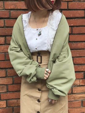「apres jour（アプレジュール）のアイテム（ブルゾン）」を使った、52tanさん（レディース・154cm）の春コーディネート