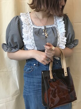 「アプレジュール」｜「アイテム（トートバッグ）」を使った、52tanさん（レディース・154cm）の春コーディネート
