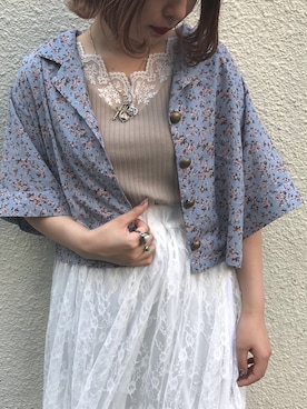 「apres jour（アプレジュール）のアイテム（Tシャツ/カットソー）」を使った、52tanさん（レディース・154cm）の春コーディネート