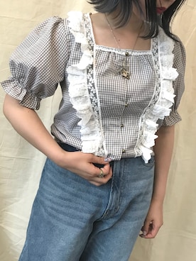 「apres jour（アプレジュール）のアイテム（デニムパンツ）」を使った、52tanさん（レディース・154cm）の夏コーディネート