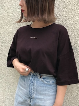 「apres jour（アプレジュール）のアイテム（Tシャツ/カットソー）」を使った、52tanさん（レディース・154cm）の夏コーディネート