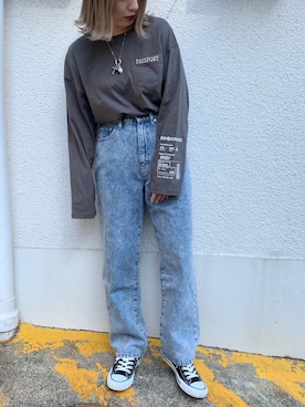 「apres jour（アプレジュール）のアイテム（Tシャツ/カットソー）」を使った、52tanさん（レディース・154cm）の春コーディネート