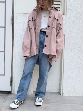 「apres jour（アプレジュール）のアイテム（その他アウター）」を使った、52tanさん（レディース・154cm）の春コーディネート
