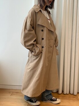 「apres jour（アプレジュール）のアイテム（トレンチコート）」を使った、52tanさん（レディース・155cm）の夏コーディネート