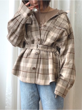 「apres jour mignon（アプレジュールミニョン）の開襟CPOジャケット【ZOZOTOWN限定アイテム】（ブルゾン）」を使った、52tanさん（レディース・154cm）の夏コーディネート