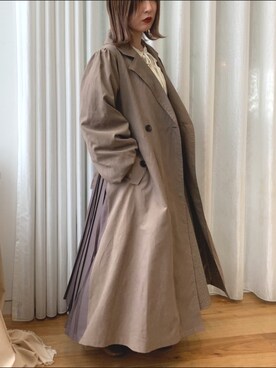 「apres jour mignon（アプレジュールミニョン）のアイテム（トレンチコート）」を使った、52tanさん（レディース・154cm）の夏コーディネート
