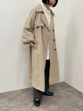 「apres jour mignon（アプレジュールミニョン）のアイテム（トレンチコート）」を使った、52tanさん（レディース・154cm）の春コーディネート