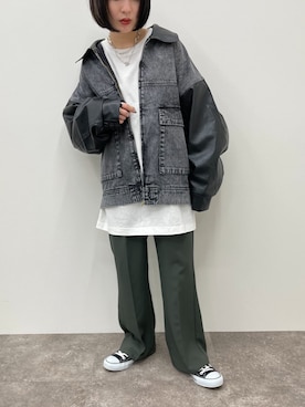 「apres jour mignon（アプレジュールミニョン）のアイテム（ブルゾン）」を使った、52tanさん（レディース・154cm）の春コーディネート