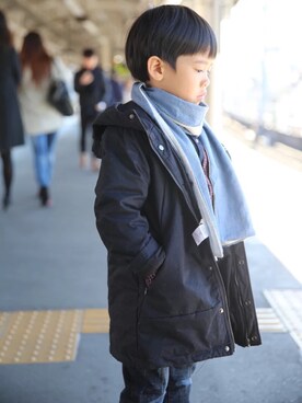 「STALL（ストール）のアイテム」を使った、Frank さん（キッズ・120cm）の春コーディネート