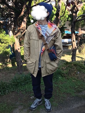 「BEAMS PLUS（ビームスプラス）のアイテム（帽子）」を使った、toolsさん（メンズ・162cm）の秋コーディネート