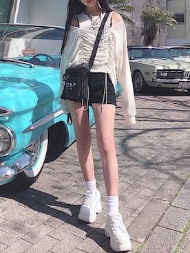 「OY（オーワイ）のアイテム（バッグ）」を使った、cocoron♡さん（レディース・155cm）の春コーディネート