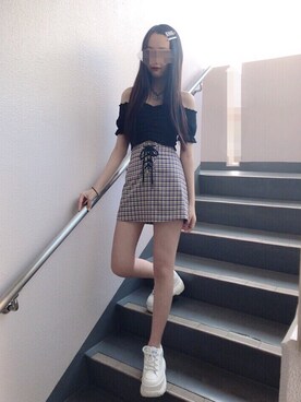 「BABLETWO（ビーエイブルトゥー）のアイテム」を使った、cocoron♡さん（レディース・155cm）の夏コーディネート