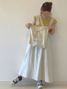 「chocomee（チョコミー）のアイテム（トートバッグ）」を使った、yuri*さん（レディース・152cm）の夏コーディネート