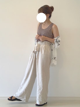 「chocomee（チョコミー）のアイテム（タンクトップ）」を使った、yuri*さん（レディース・152cm）の夏コーディネート