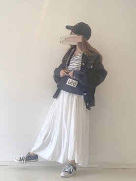 「chocomee（チョコミー）のアイテム（ジャケット/アウター）」を使った、yuri*さん（レディース・152cm）の春コーディネート
