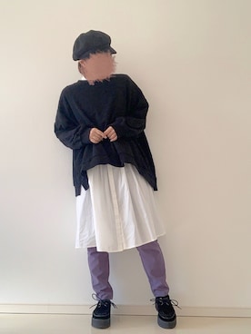 「chocomee（チョコミー）のアイテム（スウェット）」を使った、yuri*さん（レディース・152cm）の冬コーディネート