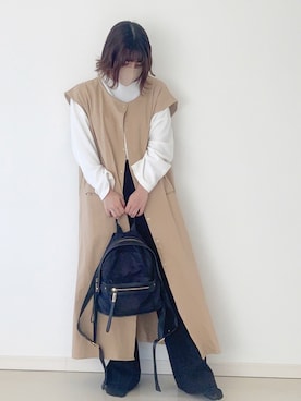 「chocomee（チョコミー）のアイテム（Tシャツ/カットソー）」を使った、yuri*さん（レディース・152cm）の冬コーディネート