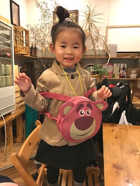 「無印良品（ムジルシリョウヒン）のアイテム（その他アウター）」を使った、柔柔さん（キッズ・90cm）の春コーディネート