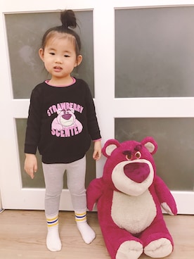 「LOVFEE（ラッフィ）のアイテム」を使った、柔柔さん（キッズ・90cm）の春コーディネート