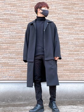 「新年一発目」｜「アイテム（ステンカラーコート）」を使った、ゆうきさん（メンズ・171cm）の冬コーディネート