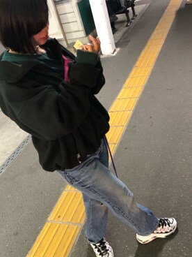 「花見コーデ」｜「アイテム（スニーカー）」を使った、Nさん（レディース・162cm）の春コーディネート